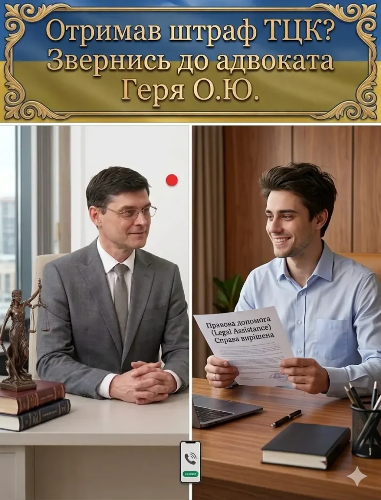 Адвокат Геря О.Ю. допоможе оскаржити штраф ТЦК